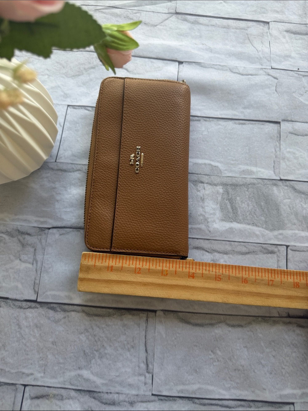 COACH pebble leather accordion zip wallet - Picture 8 of 11